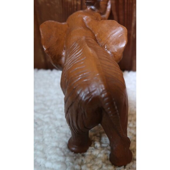 Vintage Red Mill Mfg Elephant Handcrafted Made in USA Wood Pecan Shell - Picture 5 of 7